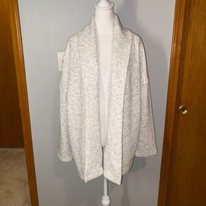 Fabletics Vanessa Quilted Open Front Cardigan Cozy Pockets Herringbone Knit M‎